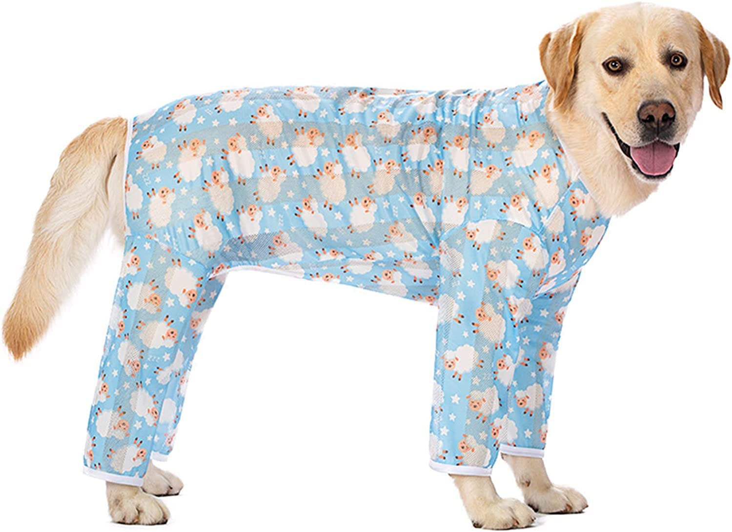 Dog Clothes for Medium Large Dogs, Anti-Hair Apparel Dog Onesie Sunscreen Cooling Pet Four-Legged Jumpsuit Pajamas Dog Shirt_38(Blue sheep) — image 1