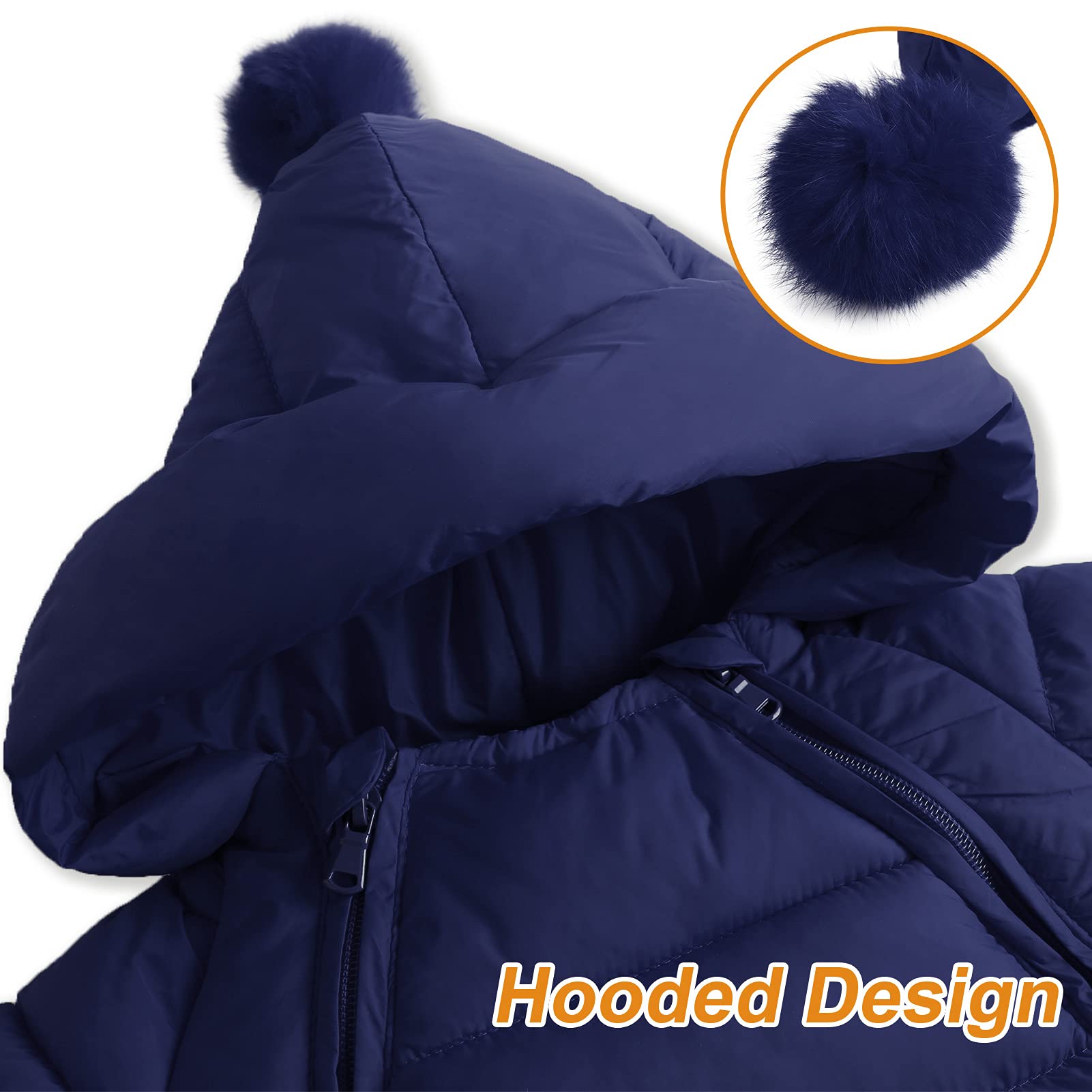 Maeau Combinaison de Neige Bébé Nouveau Né Manteau à Capuche Bébé Garçon Fille Body Barboteuse Hiver Snowsuit 0-24 mois