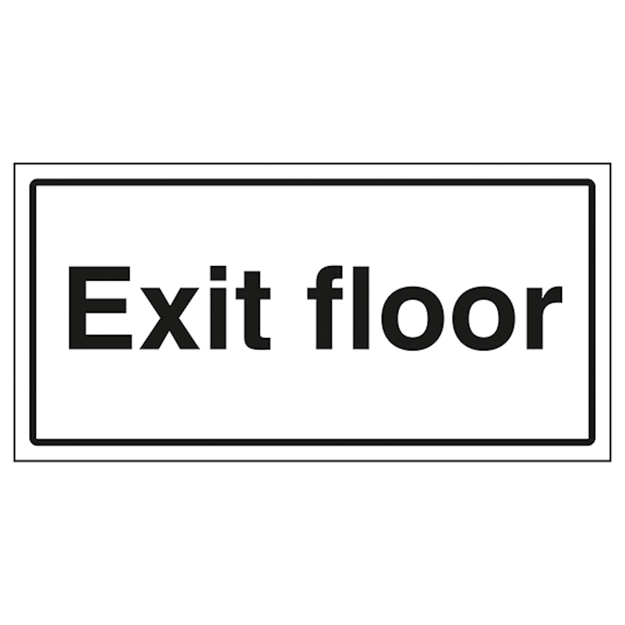 V Safety Exit Floor 600 x 300 mm - 1mm Rigid Plastic Safety Sign, White