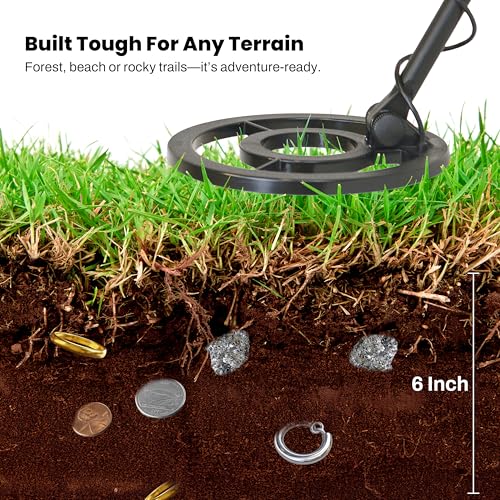 Image of Bounty Hunter Tracker IV Metal Detector for Adults & Kids - Gold & Silver Finder with Waterproof 8 inch Coil, 3 Detection Modes, Easy to Use, Lightweight, Includes Digger & Pouch - Made in USA