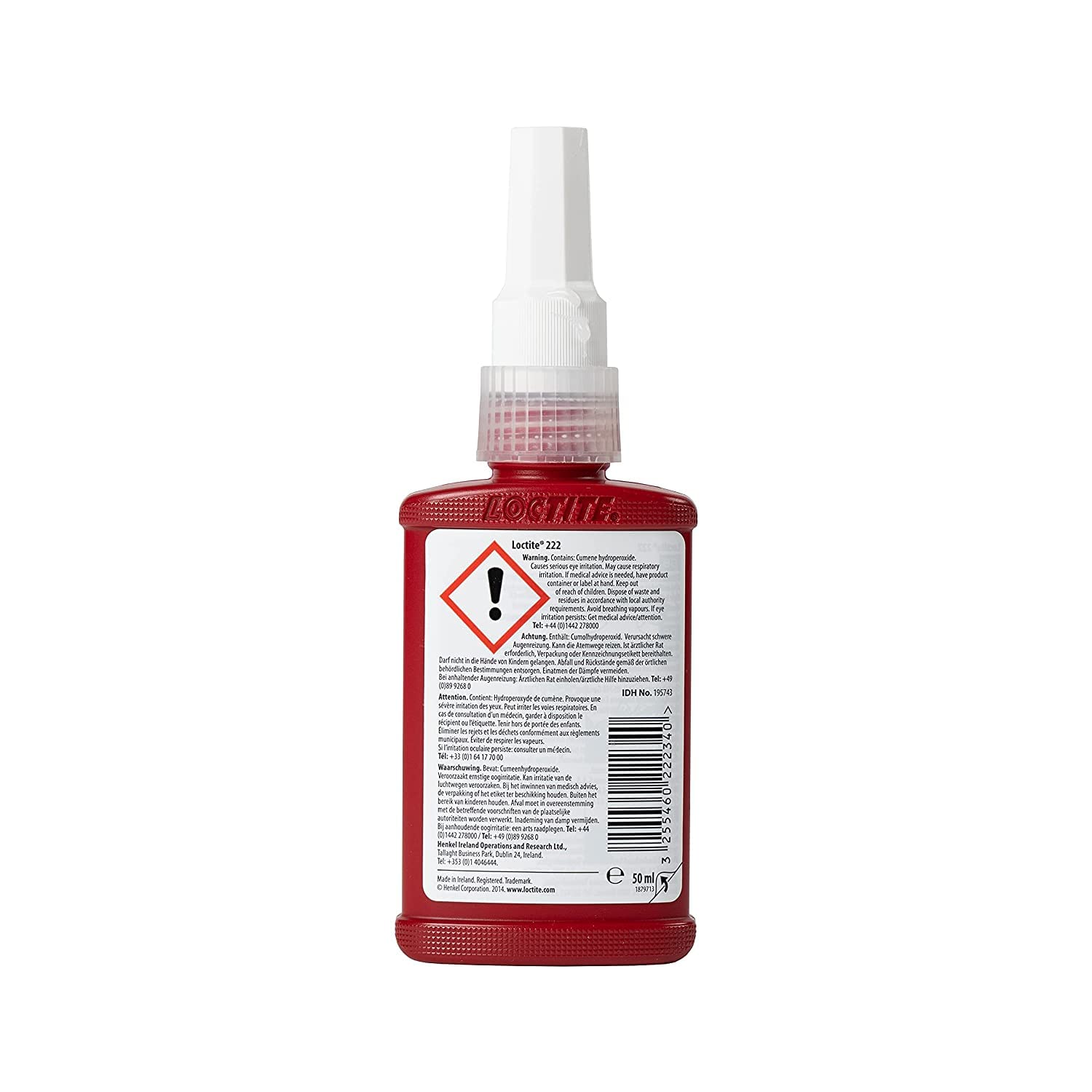 LOCTITE Schraubensicherung 222, Schraubenkleber für die Sicherung von Justierschrauben, niedrigfestes Schraubensicherungsmittel für kleine Metallgewinde, , 1x50ml