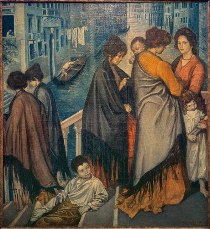 Peinture pour décoration salon haut de gamme sur toile d'un pont à Venise
