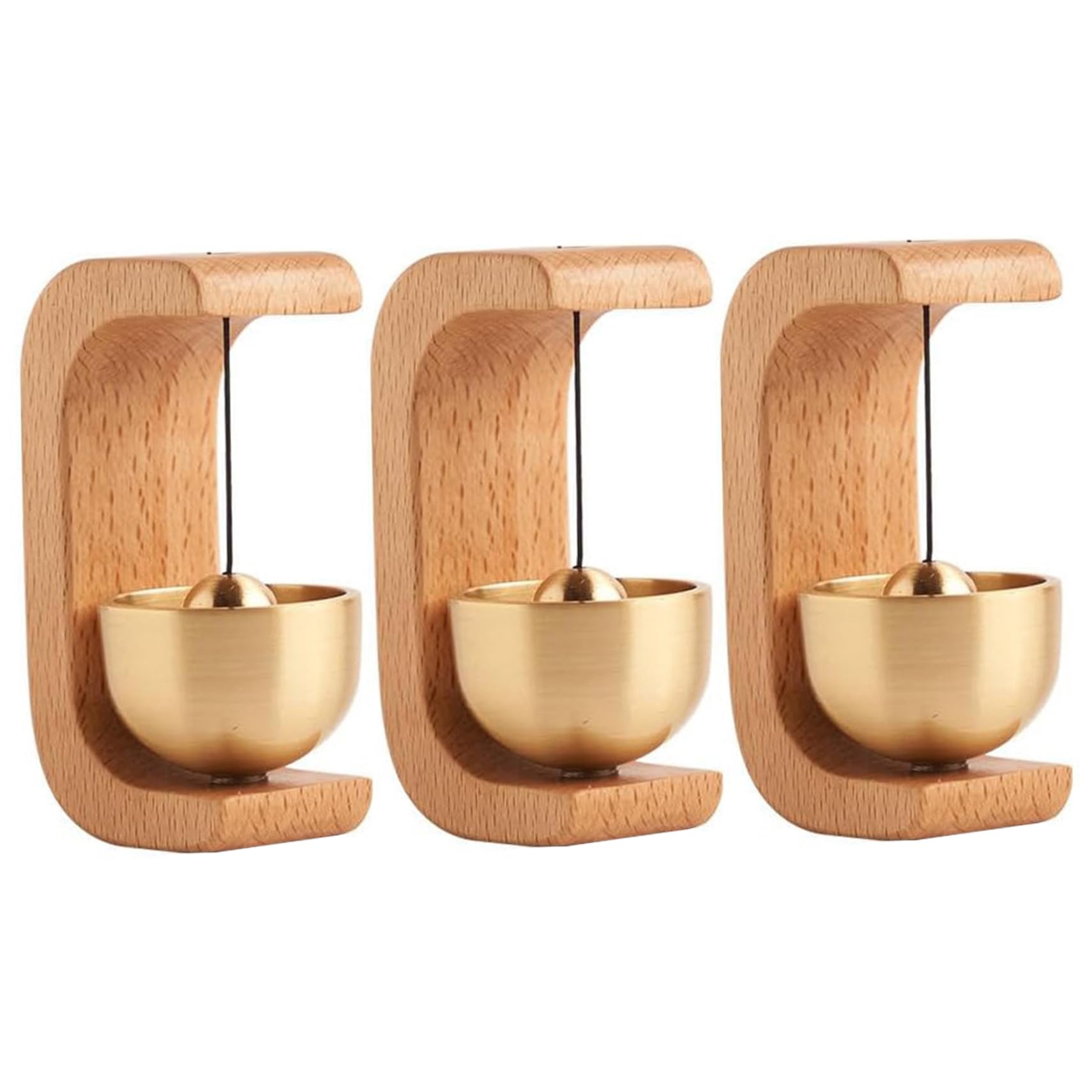 Sonnette magnétique en bois et carillon de porte exquis cloche à bande décoration d'entrée