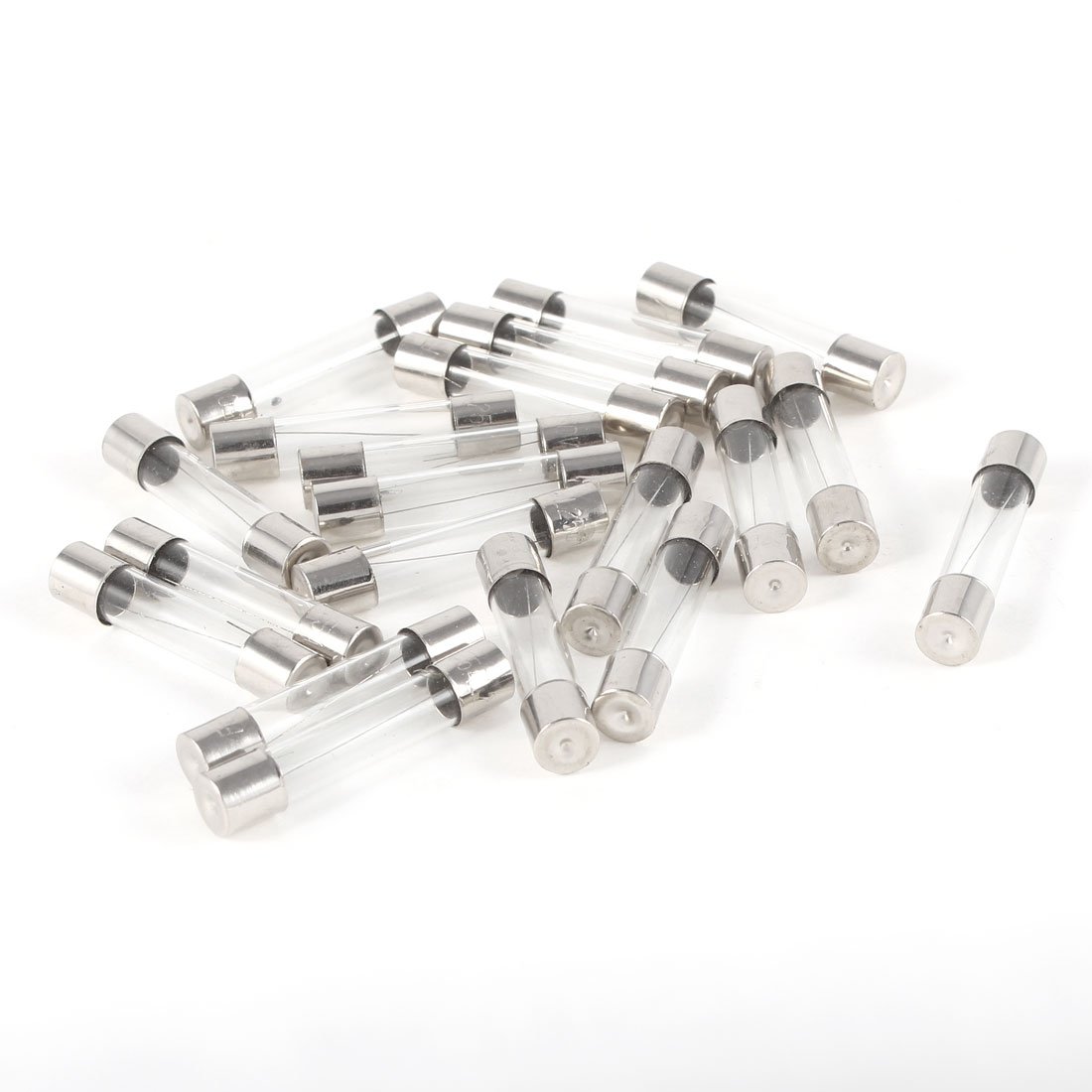 sourcingmap 20pcs Fast Blow Glass Tube Fuse 5 Amps 250V 6mm x 30mm