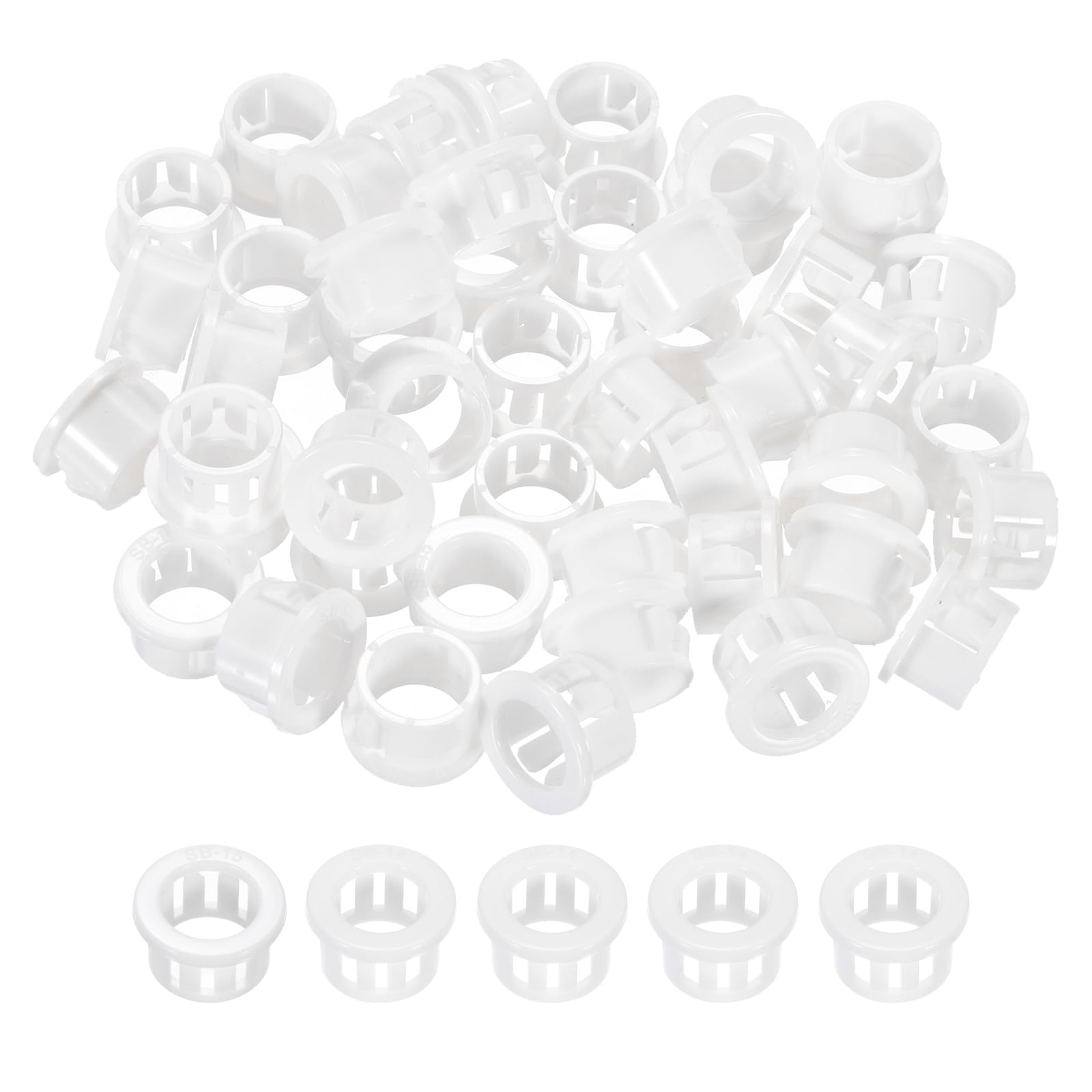 PATIKIL 60pcs Wire Grommet, 15mm Mounting Dia Plastic Grommets Cable Snap Bushing Cable Mounting Hose Bushing Grommet Protector Fasteners Locking