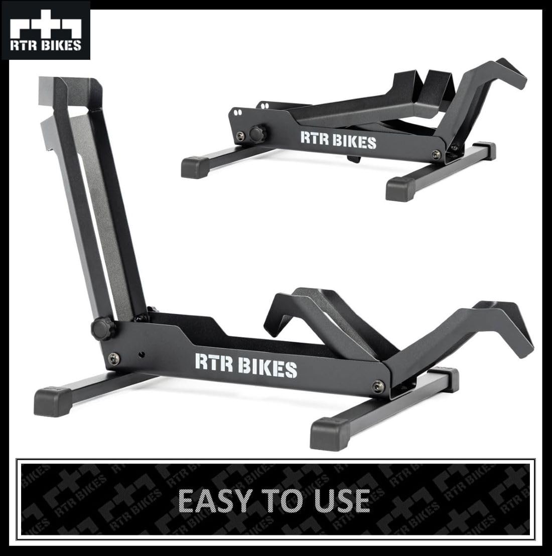 RTR BIKES Brutus Support Vélo Sol Professionnel – Râtelier Robuste pour VTT & VAE jusqu'à 30kg – Stable Acier – Compatible Roues 26-29" & Pneus 2,8" – Made in EU