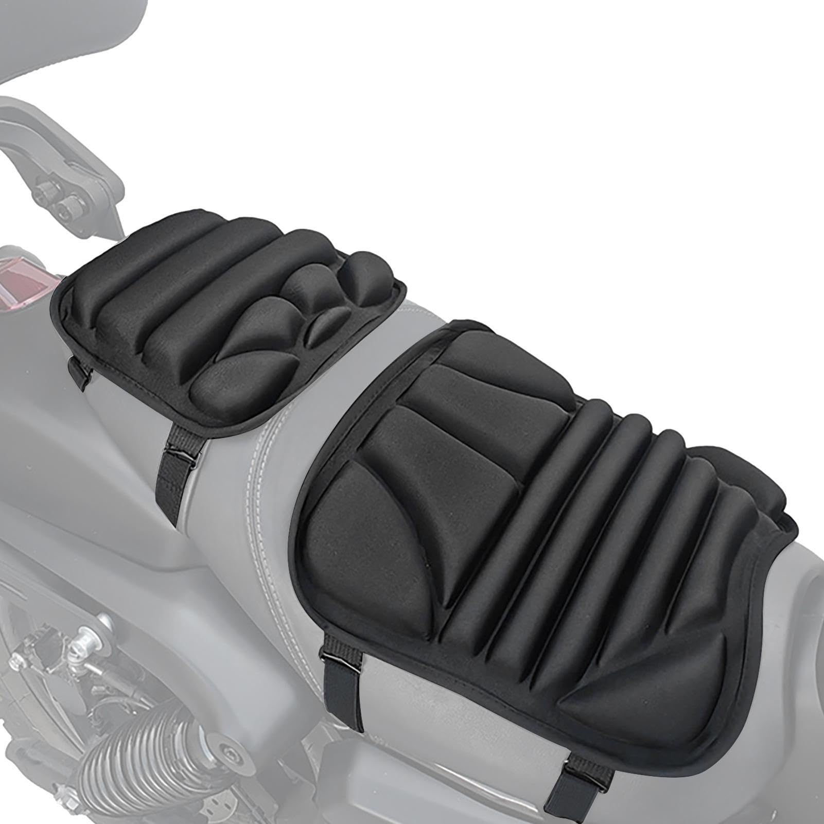 Generico 2 Pezzi Cuscino Sedile Moto, Cuscino Per Sedile In Per Moto, Imbottitura Sella Moto, Coprisella Moto Gel, Moto Viaggio Uomo, Fodera Per Cuscino Per Sedile Universale