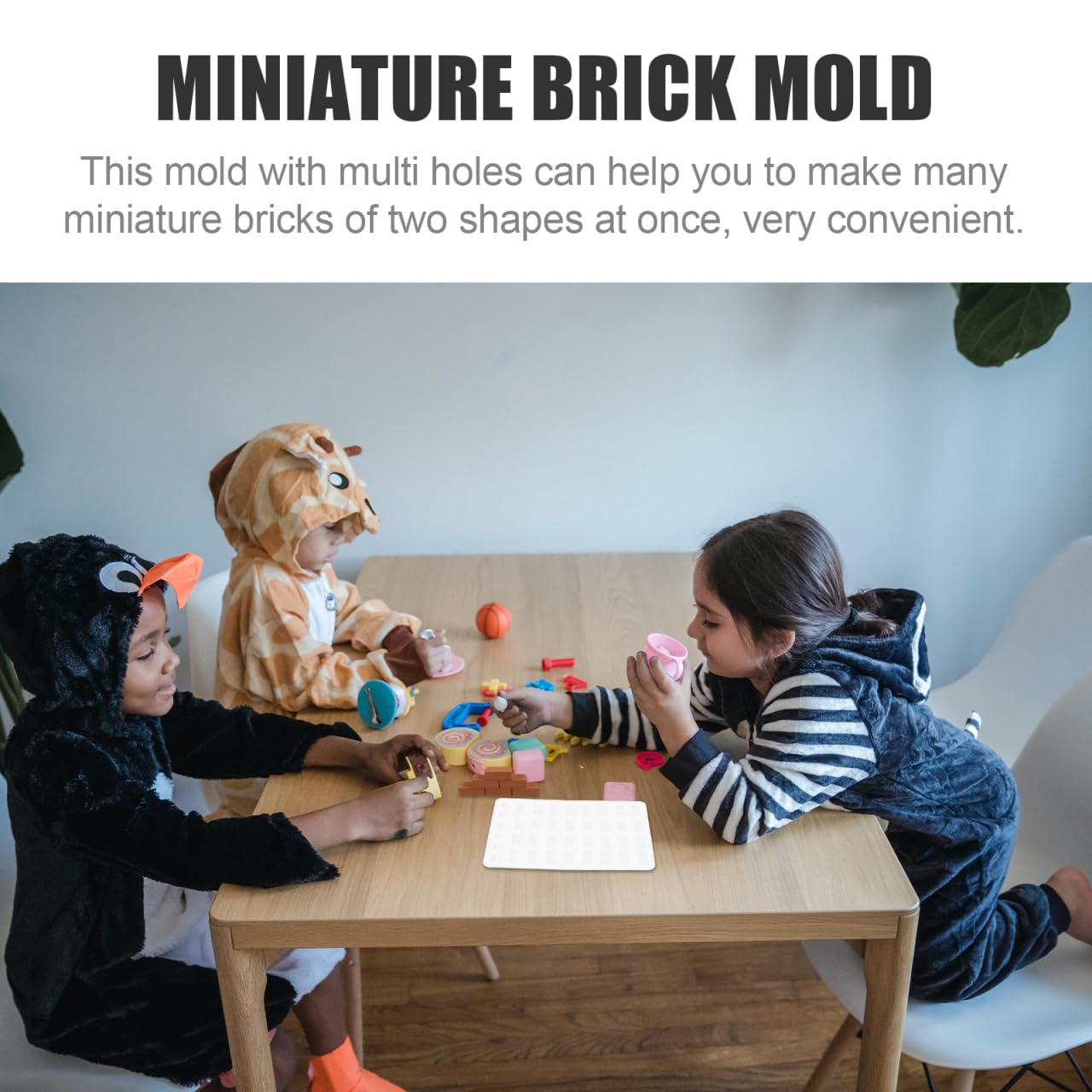 Gadpiparty Miniaturowa forma do cegieł, 38 zagłębień, silikonowa forma do mini cegieł, dla majsterkowiczów, betonu, gipsu, żywicy, masy cukrowej, czekolady