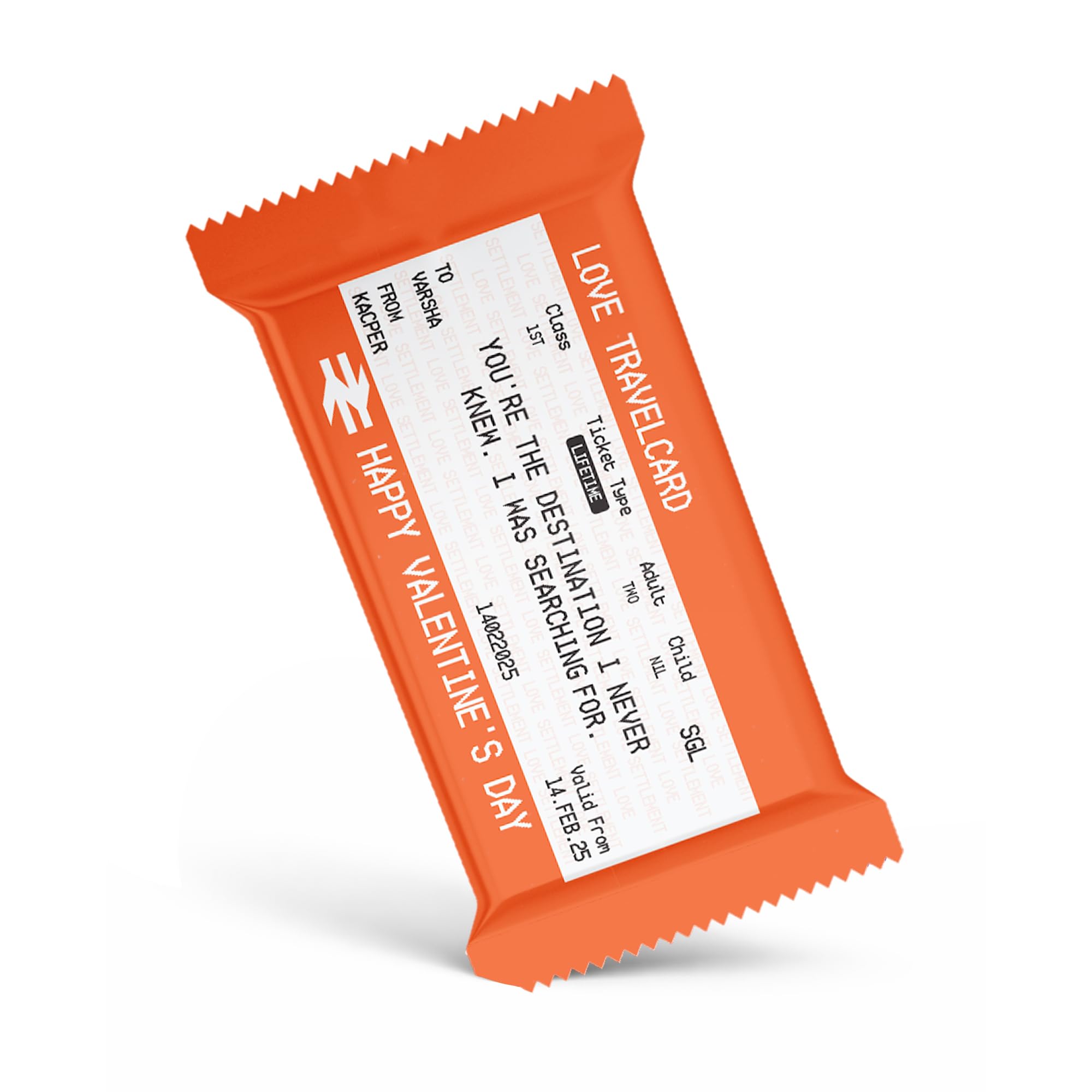 Personalised Valentines Chocolate Gifts For Her Him with Unique Custom Photo Design Wrap Milk Chocolate Bars Romantic Love Gifts For Boyfriend Girlfriend Husband Wife (Love Travelcard, Chocolate)