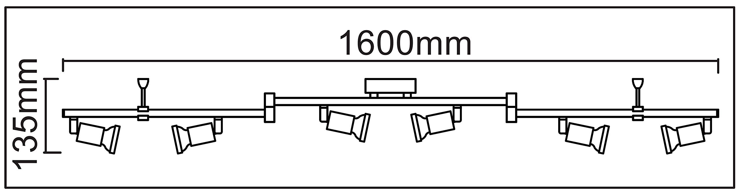 Trango 6-flammig 2935-062 LED Deckenleuchte *FINNO* in Edelstahl-Optik inkl. 6x 3 Watt GU10 LED Leuchtmittel I Deckenlampe I Deckenstrahler I Deckenspots I Wohnzimmer Lampe schwenkbar und drehbar