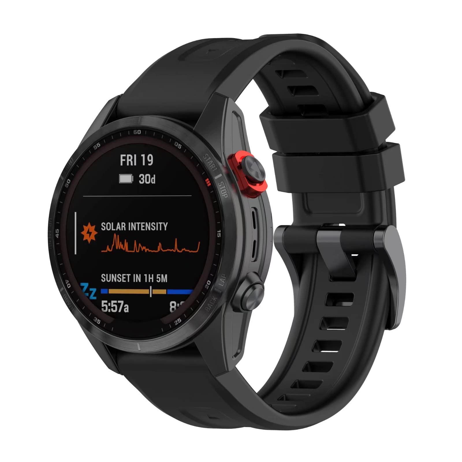 FTRONGRT Soft Silicone 22mm Watch Strap for Garmin Epix Gen 2, Replacement Wristband Bands Bracelet for Garmin Epix Gen 2.Black