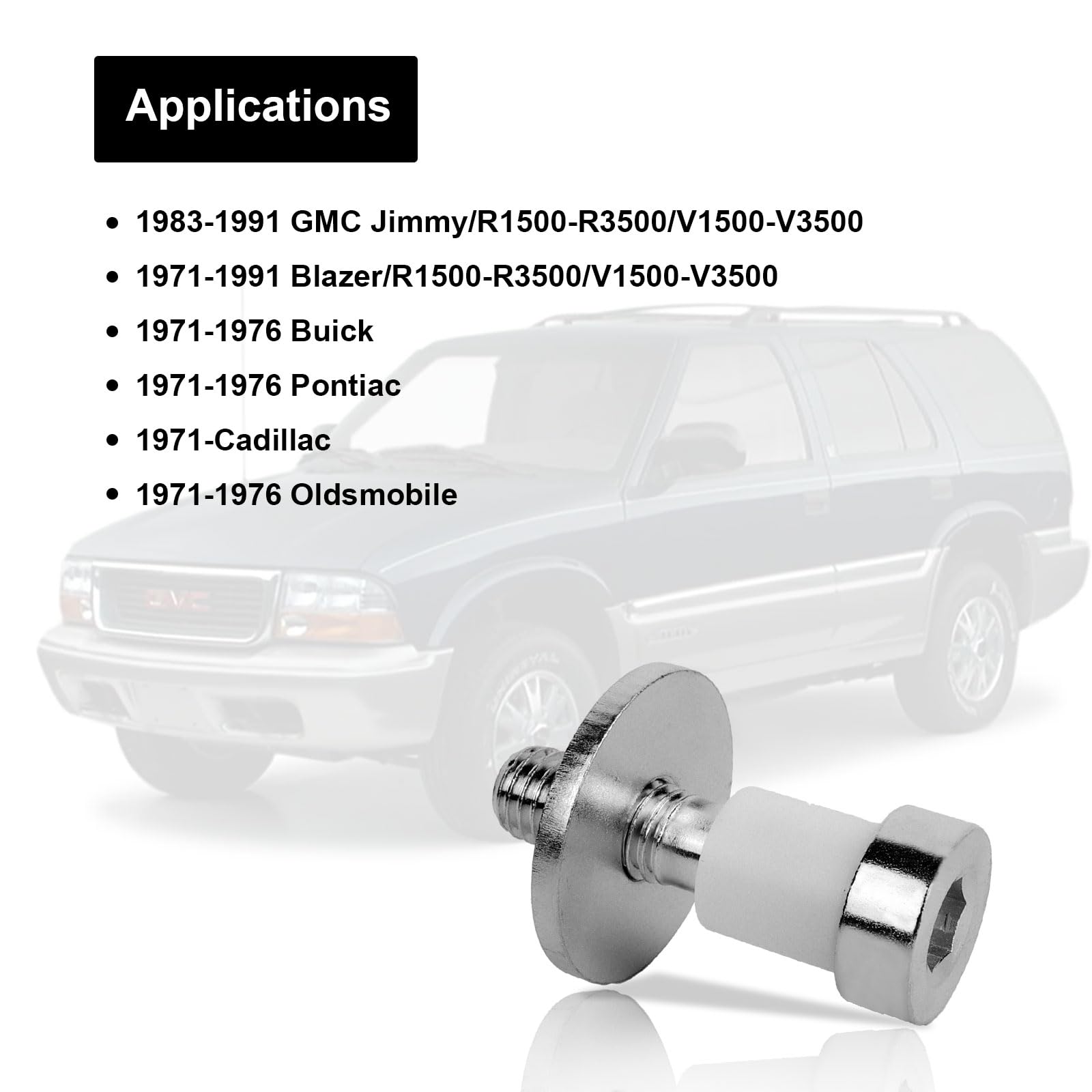 38420 Car Door Lock Striker Bolt Latch kit for Chevrolet Buick Cadillac Pontiac GMC Jimmy Truck Door Bolt Pin OEM 9601750 1971-1991 Truck Door Lock Striker Bushing Pin Repair Parts