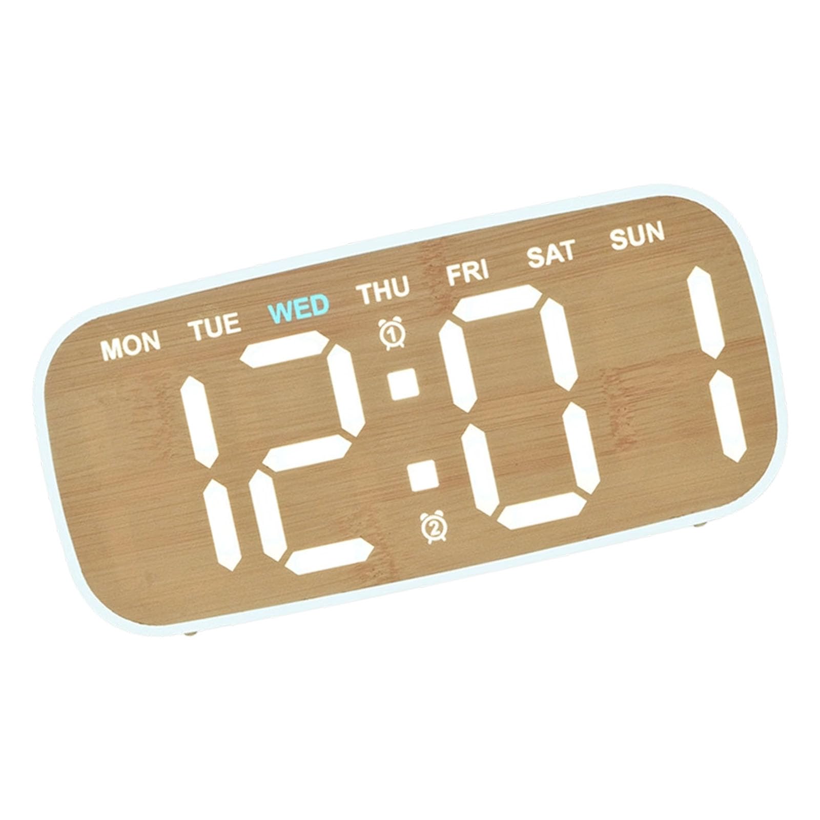 Woedpez LED Digital Alarm Clock with 3 Brightness Dimmer Sound Electric Desk Clock for Bedroom Living Room Offices Bedside Clocks for Bedroom