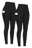2 Pack High Waist Yoga Pants with Pockets, Tummy Control Leggings, Workout 4 Way Stretch Yoga Leggings