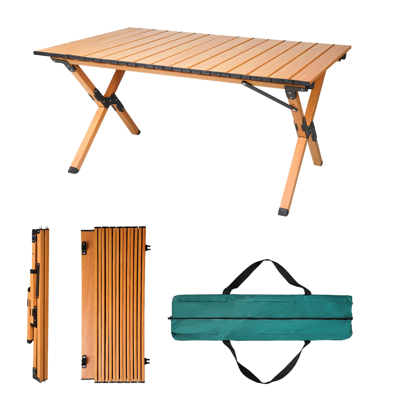 Portable Picnic Table, Aluminum Folding Picnic Table with Carry Bag