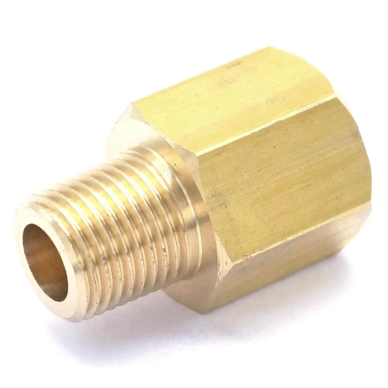 Connettore maschio BSPT da 1/8" x 1/8" NPT femmina, in ottone, per manometro, aria, gas, carburante, acqua, pressione 229 PSI