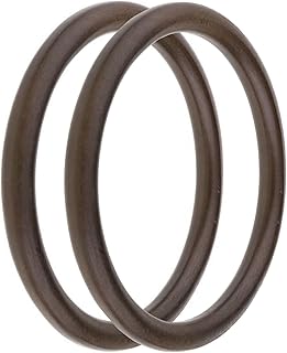 Craft Affair | गोल आकार लकड़ी के बैग हैंडल (5 इंच, दो टुकड़ा) मैक्रैम पर्स, DIY कला और शिल्प के लिए 1 जोड़ी