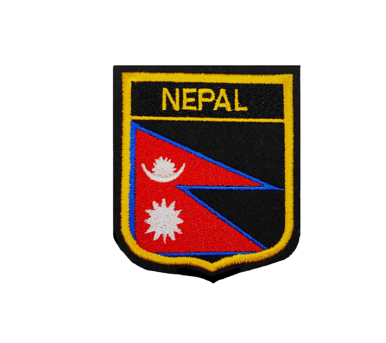 Patched Up Nepal Country Flag Embroidered Patches | Durable Embroidery Sticker | Sew On Patch for Jackets, Jeans, Bags, Clothes | Decorative Cloth Badge for Biker, Military, Travel (3 x 2.5 Inch)
