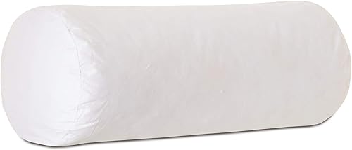 Almohada redonda de 100 % plumas pequeñas, hipoalergénica, de lujo, 100 % algodón, nunca envasada al vacío, sin olor, fabricada en Estados Unidos