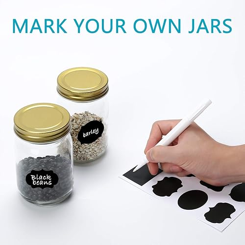 Miniatura 8 de Encheng Tarros de vidrio de 16 onzas con tapas tarros de boca ancha para almacenamiento tarros de conservas para encurtidos hierbas gelatina