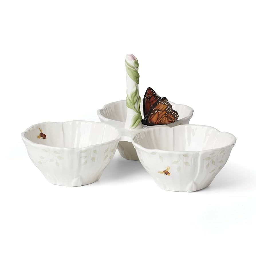 Lenox 897160 Butterfly Meadow Floral 3-Section Server