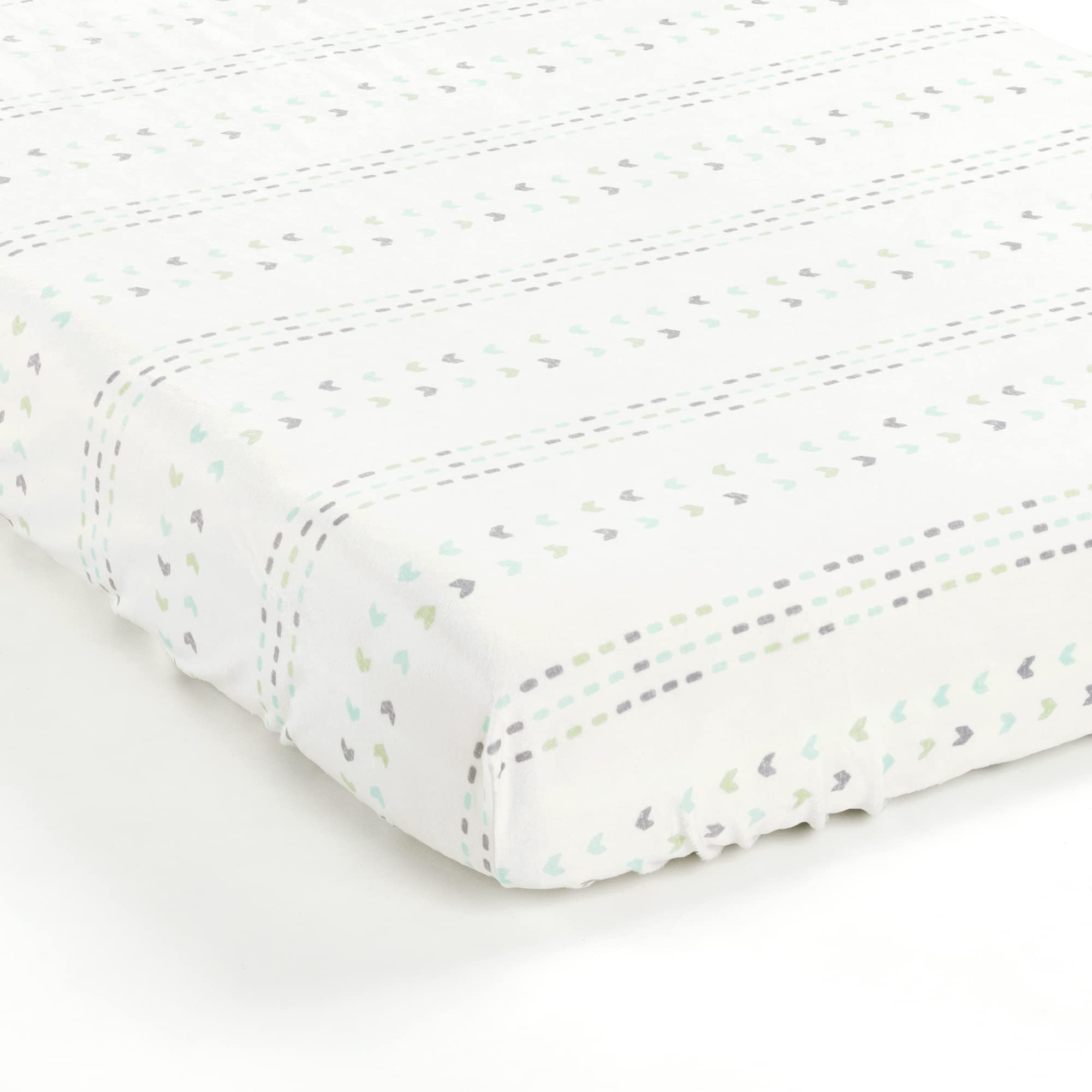 Lush Decor Hygge Sloth Geo - Sábana bajera ajustable para cuna (132 x 71 x 22 cm), color gris