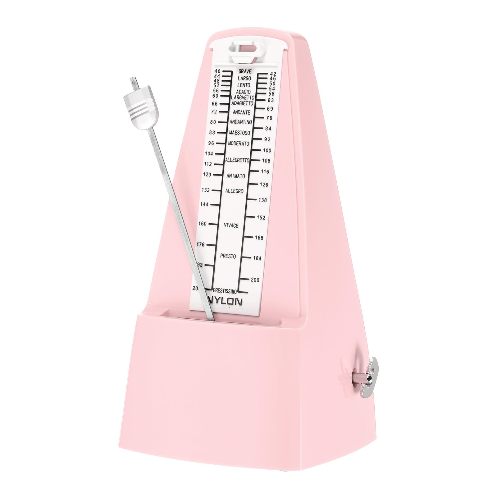 QUARKZMAN Metronome Mecanique, Chronometre Musical De Haute Precision Avec Mouvement En Metal Metronome Universel Pour Piano Guitare Violon Ukulele Player, Rose