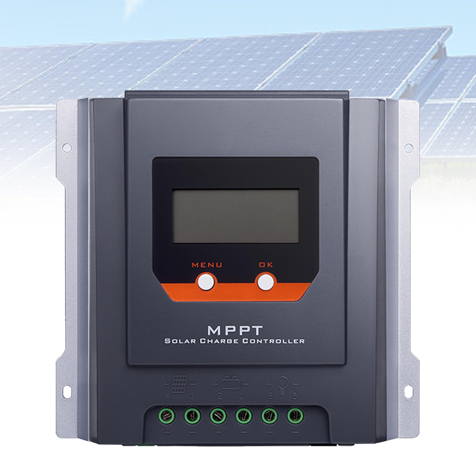 Regulator łAdowania SłOnecznego Mppt, 12V/24V 20A/30A, Z WyśWietlaczem Lcd, Zabezpieczenie Przed PrzełAdowaniem, Czujnik Temperatury Do Zastosowań Na Placu Budowy, OśWietlenia 12/24V30A