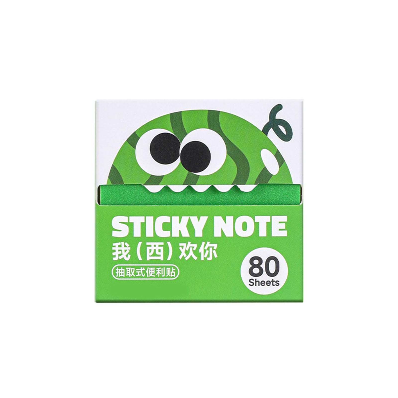 Cartoon Pattern Sticky Notes, Transparent Pull-Out Sticky Notes for Party Bags Fillers, Multi Purpose Sticky Note for Office Stationery Work and School Supplies, Small Gifts for Kids (Watermelon)