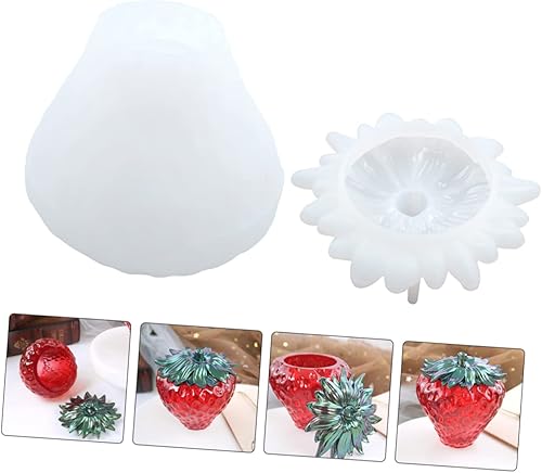 Miniatura 6 de 4 juegos de moldes de almacenamiento de fresas moldes de silicona para macetas de frutas, molde epoxi de silicona para tarros de frutas, moldes de