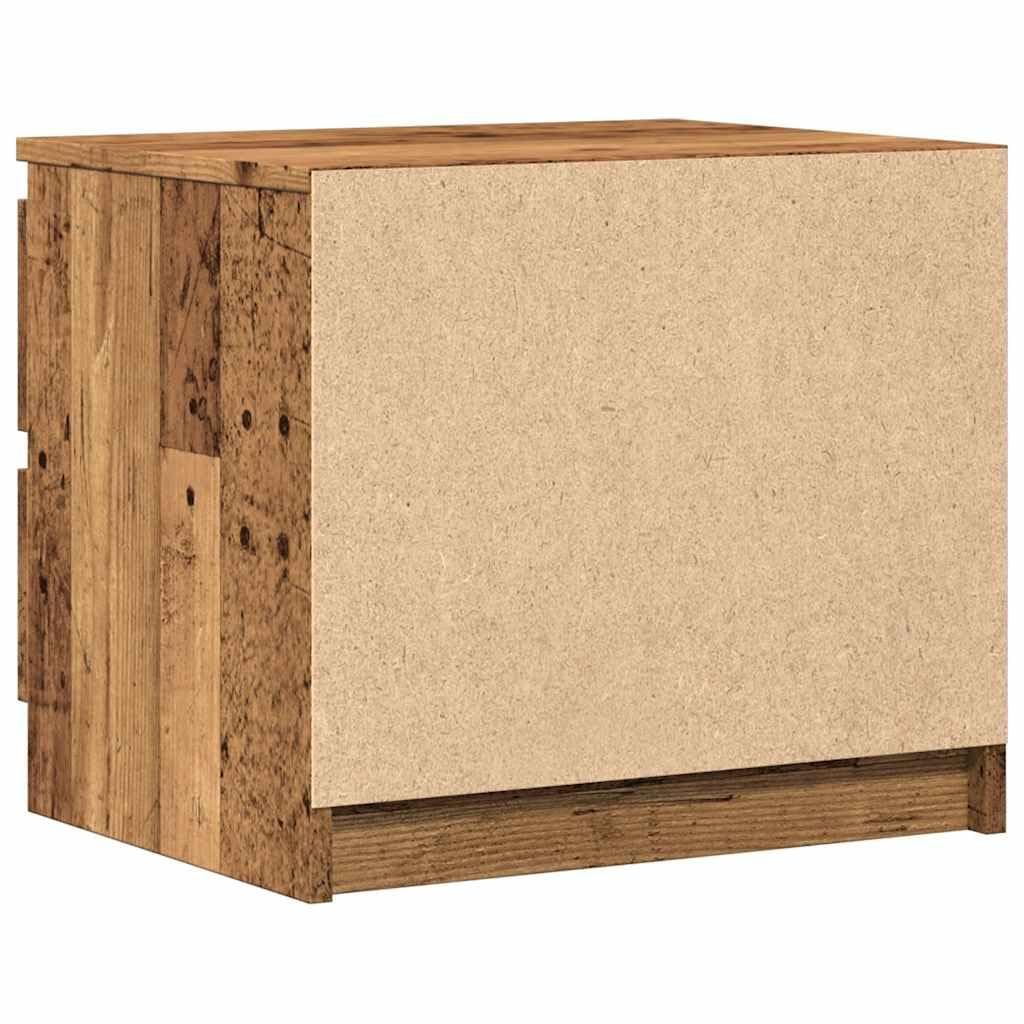 Mesitas de noche 2 piezas de estilo industrial de material a base de madera, 50 x 40 x 43,5 cm, proporcionan mucho espacio de almacenamiento y facilidad de limpieza, perfectas como mesa auxiliar