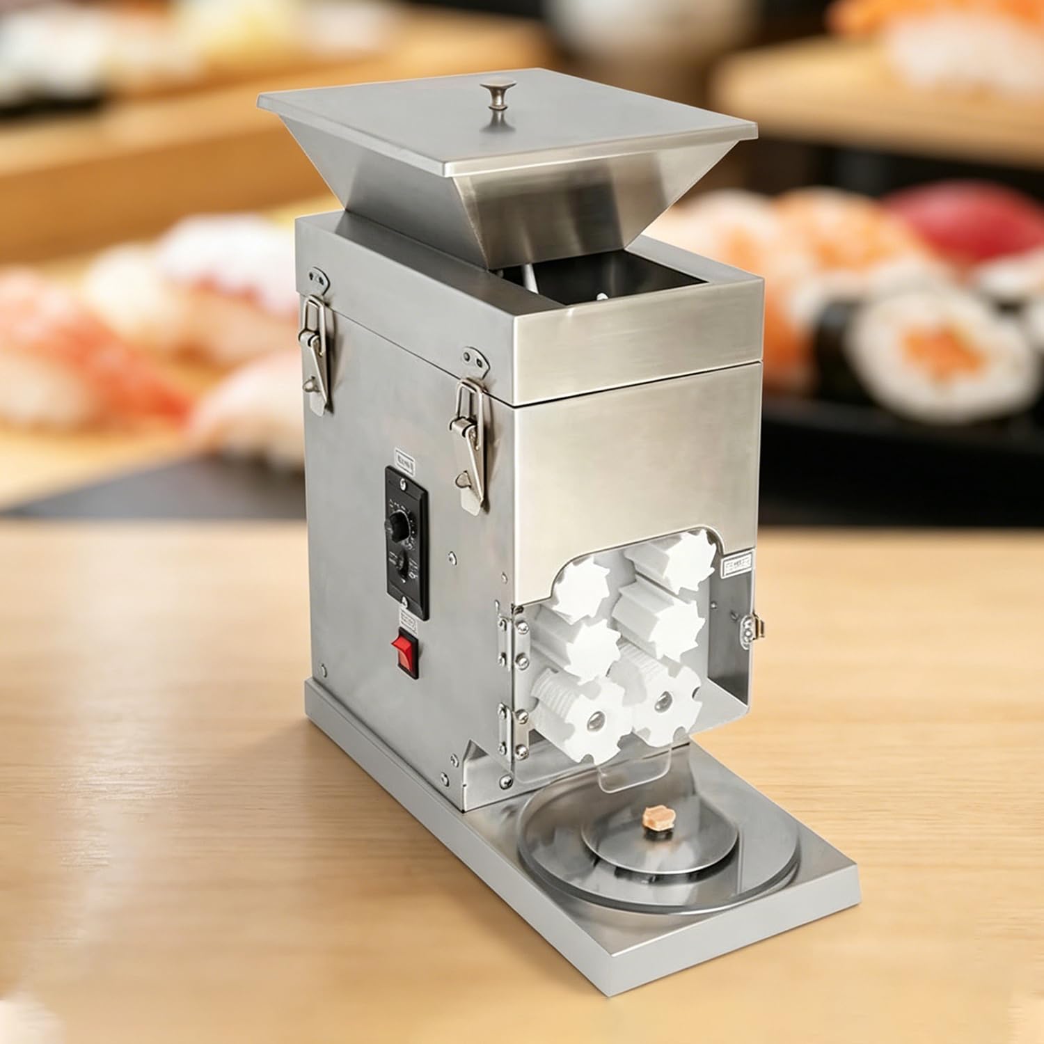 Profesjonalna maszyna do produkcji onigiri 5 litrów, automatyczna maszyna do formowania sushi, 24 g na sztukę, wysoka wydajność (1800 szt./godz.), jednolity rozmiar, łatwa do demontażu i czyszczenia