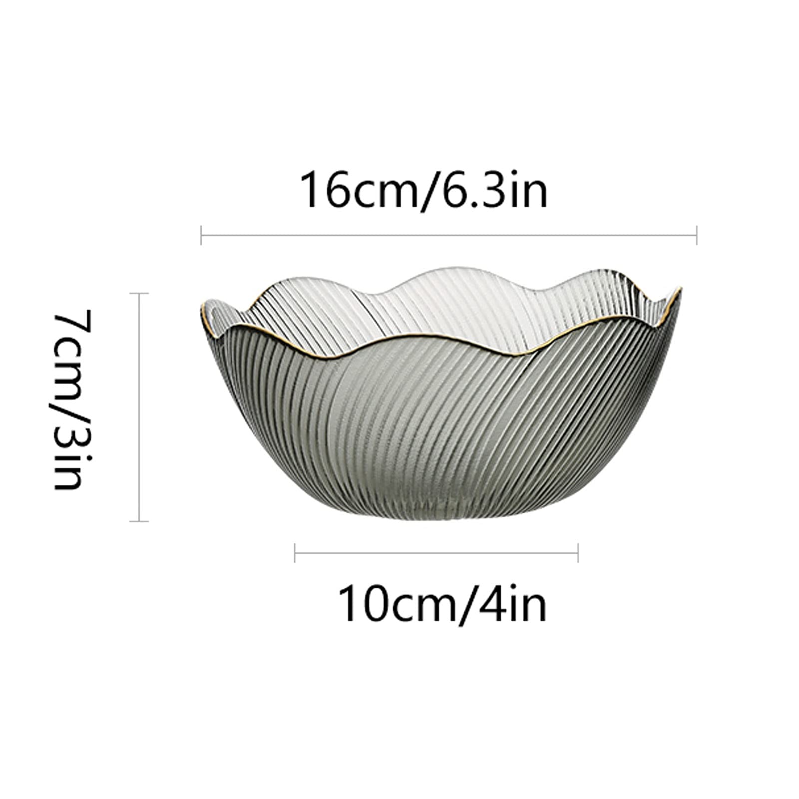 Dessertschale Snackschale Kristallglasschale 4 Stück Set gehämmerte Salatschale können unregelmäßige Obstplattenkorn-Pasta-Schüssel einstellen Hochtemperatur-beständiges transparentes Glas Müslischale