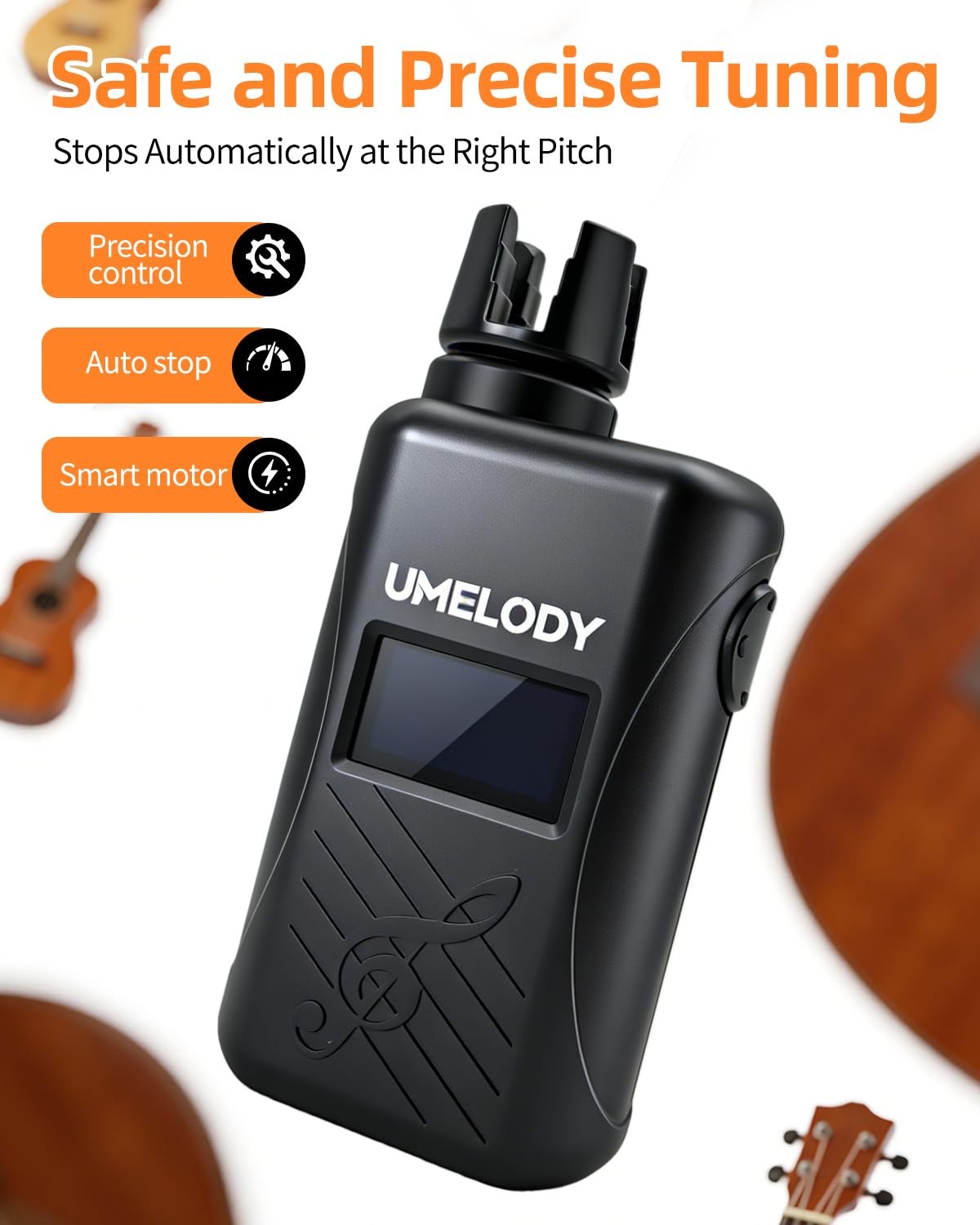 Afinador automático de guitarra 3 en 1 con metrónomo y bobinador de cuerdas, herramienta digital inteligente de afinación cromática para guitarra acústica y eléctrica, afinador de ukelele para