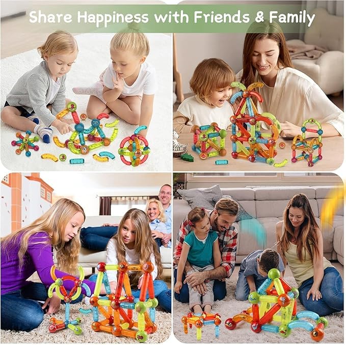 Image of 52PCs Constructions Building Blocks Set Toys for Kids 3+| LED 3D Lights Sticks & Balls Steam Toy Playset for Boys and Girls Birthday Gifts for Children Decor | Education Items Fun Activity Toy