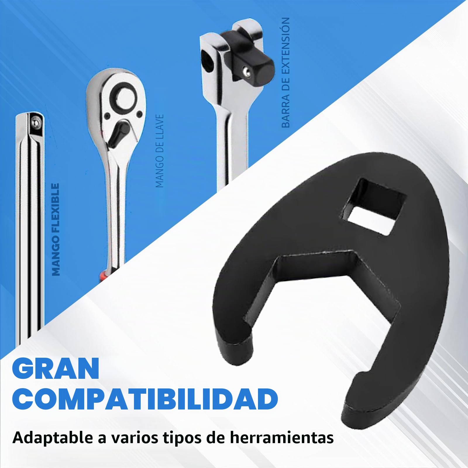 Juego de 19 llaves de tuerca acampanada de 3/8 pulgadas y 1/2 pulgadas, | 8-32 mm, acero al cromo molibdeno métrico, juego de llaves de patas de gallo