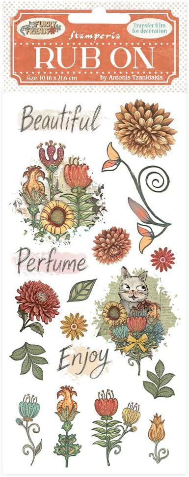 Stamperia - Ephemera for Scrapbooking, Albums, Card Making, Bullet Journalling and More, Adhesive Paper Cut Outs, Easy to Apply, Perfect for Hobbies, Crafts, and Gifting (Furry Friends)