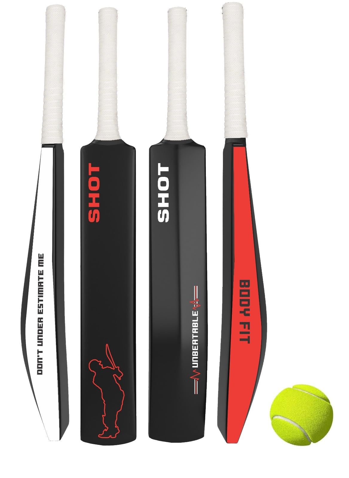 Bodyfit Cricket Bat | Plastic Cricket Bat | Lightweight Fiber, Hard Plastic, Anti-Slip Grip | Ideal for Adults, Practice Bat with Tennis Ball.(Red)-image-11