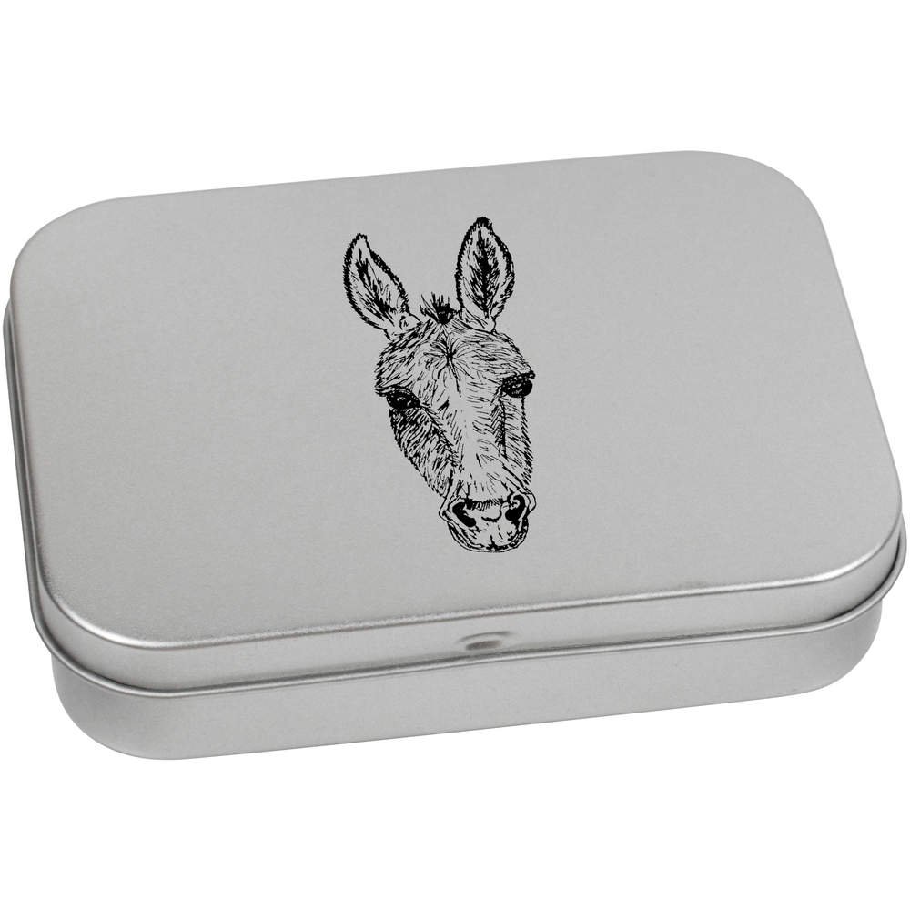 Azeeda 110mm 'Donkey Head' Metal Hinged Tin/Storage Box (TT00075472)