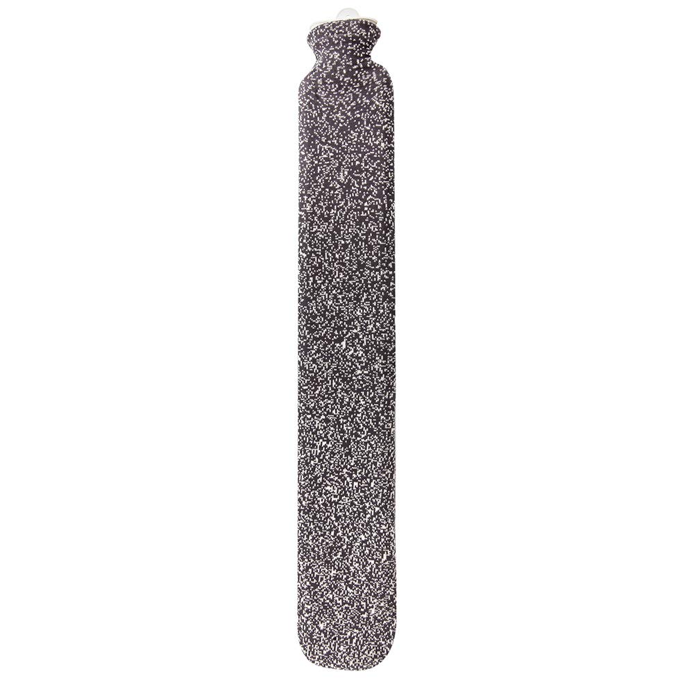 2,5 Liter LONGI - Gummi-Wärmflasche mit Strickbezug aus Baumwolle "Pixel grau"
