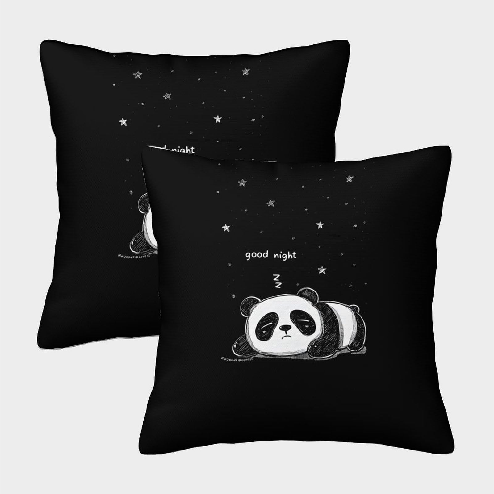 QFVANSIYO 3D Printed Cute Panda Pillowcase Microfiber Bedroom Bedding Panda Pillow Cover Soft Breathable for All Ages 40x40cm