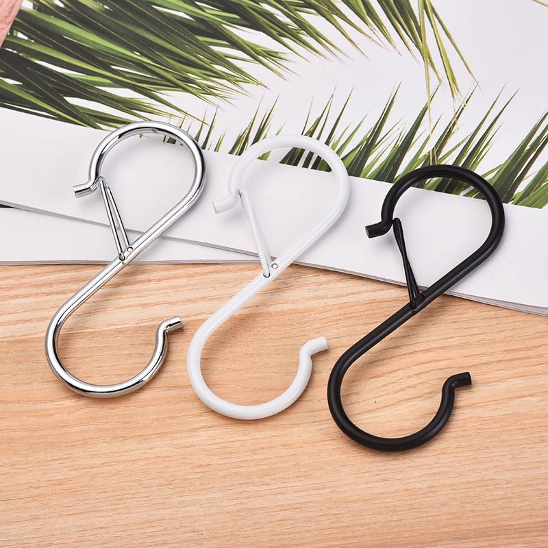 10-Pack Silver S Hooks 3.5-inch Heavy Duty Metal S Hooks with Safety Buckle for Hanging Plants, Kitchen Utensil, Pot, Pan, Bags