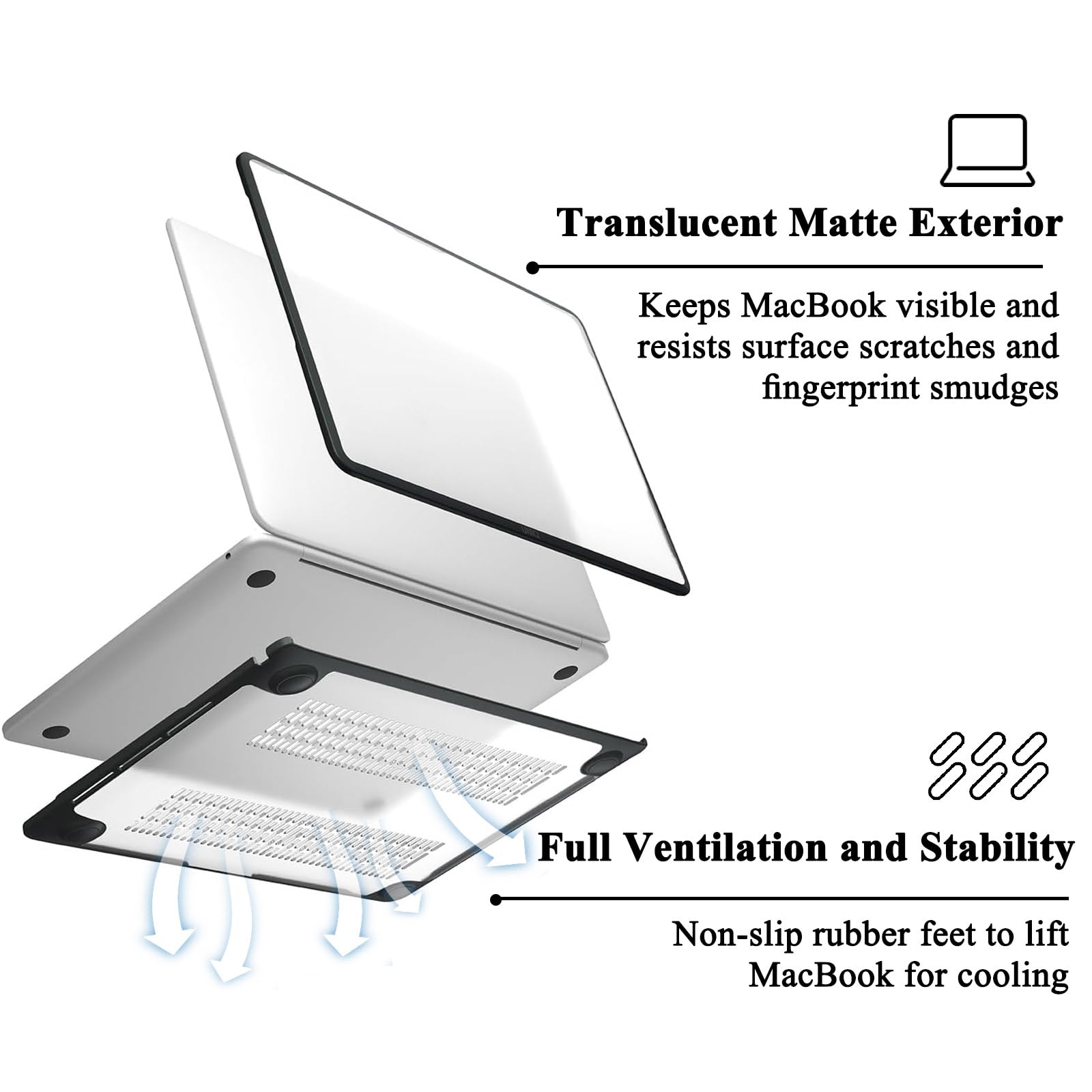 Funda rígida de plástico personalizada para MacBook Air de 13 pulgadas M1/A2337/A2179/A1932 (versión 2020, 2019 y 2018), con nombre, logotipo, personalizable, para Apple Mac Air 13, transparente