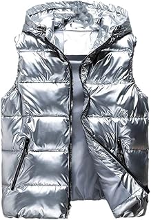silver metallic down vest