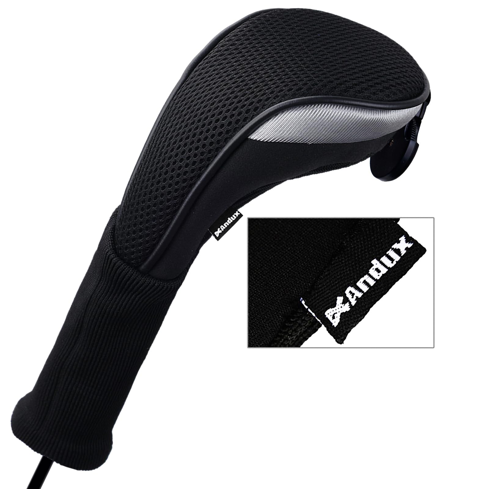 Andux 3 pcs/lot Long cou couvertures de tête de club de golf hybride avec interchangeables sans étiquette. Ctmt-02, noir
