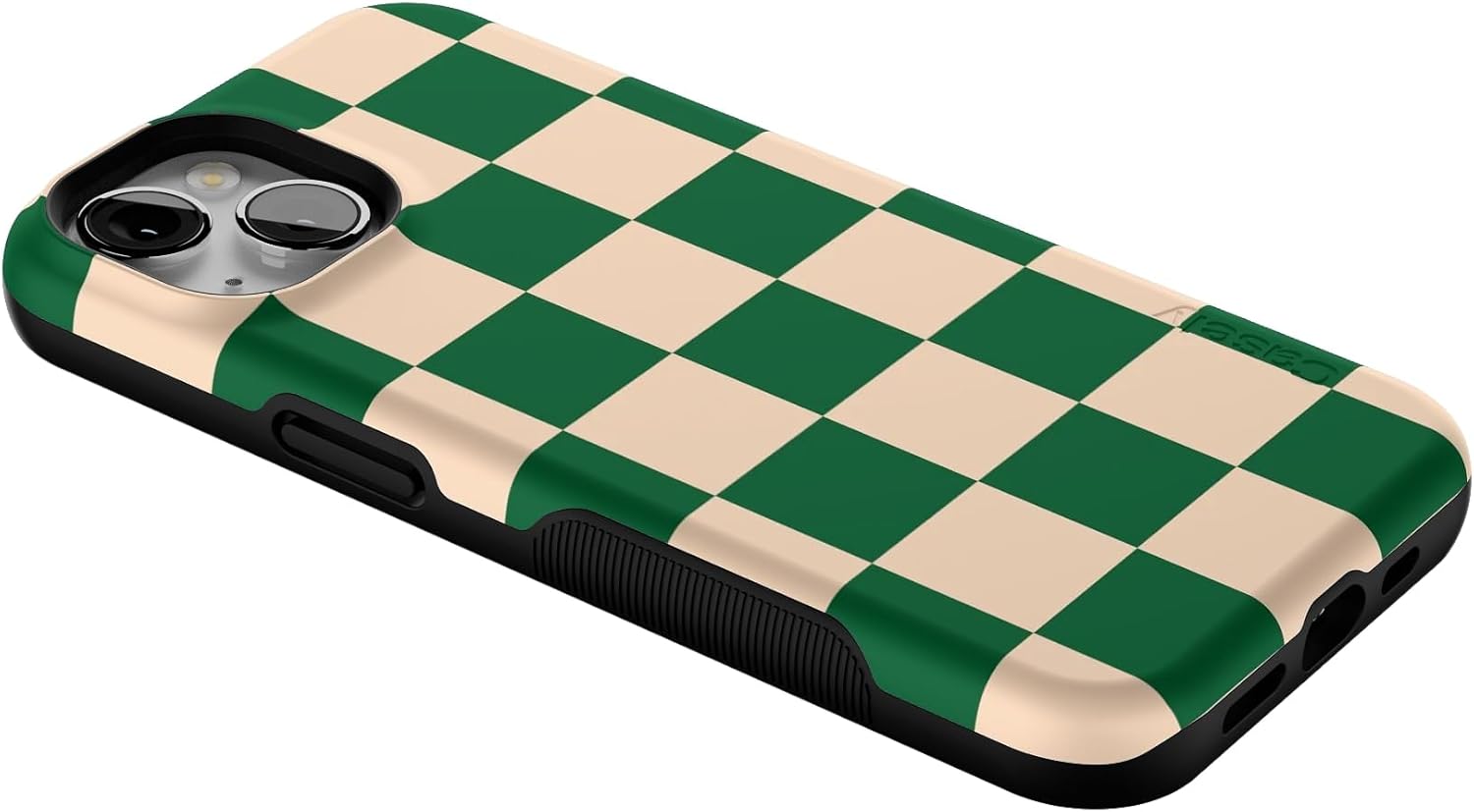 Casely iPhone 13 Case | Fit Check | Green Checkerboard | Bold Protective Design | Compatible with MagSafe