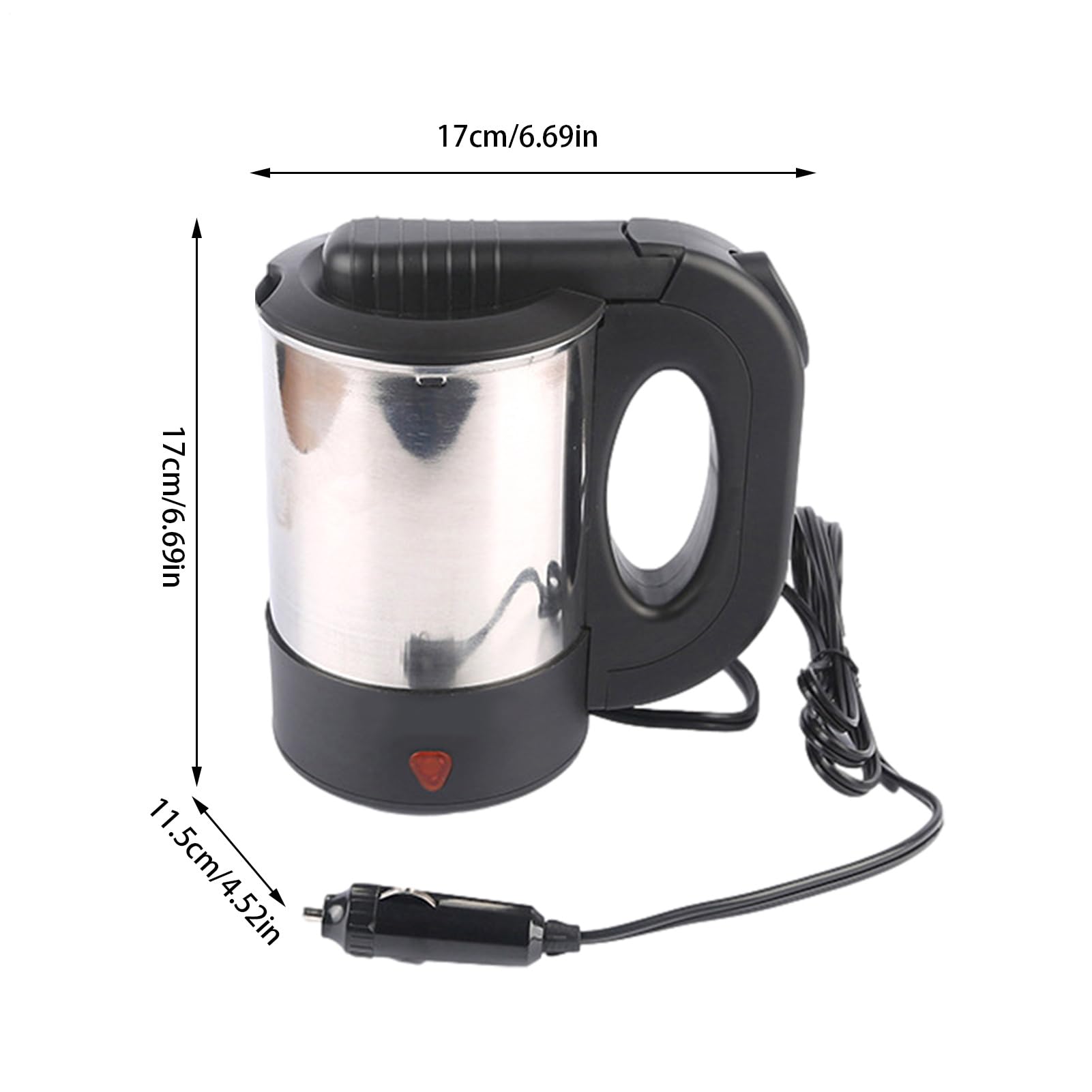 Bollitore elettrico da viaggio Scalda caffè – Riscaldatore elettrico in acciaio inossidabile, design a doppia tensione 12 V 24 V, portatile con riscaldamento automatico, funzione di spegnimento