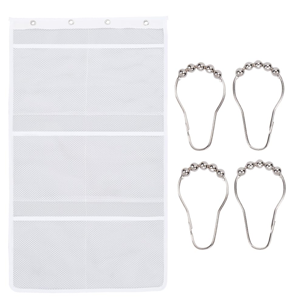 CRASPIRE Mesh Shower Organizer Mesh Showers Caddy Bag Hanging 6 Pockets with Quick Drying Mesh Portable Space Saving