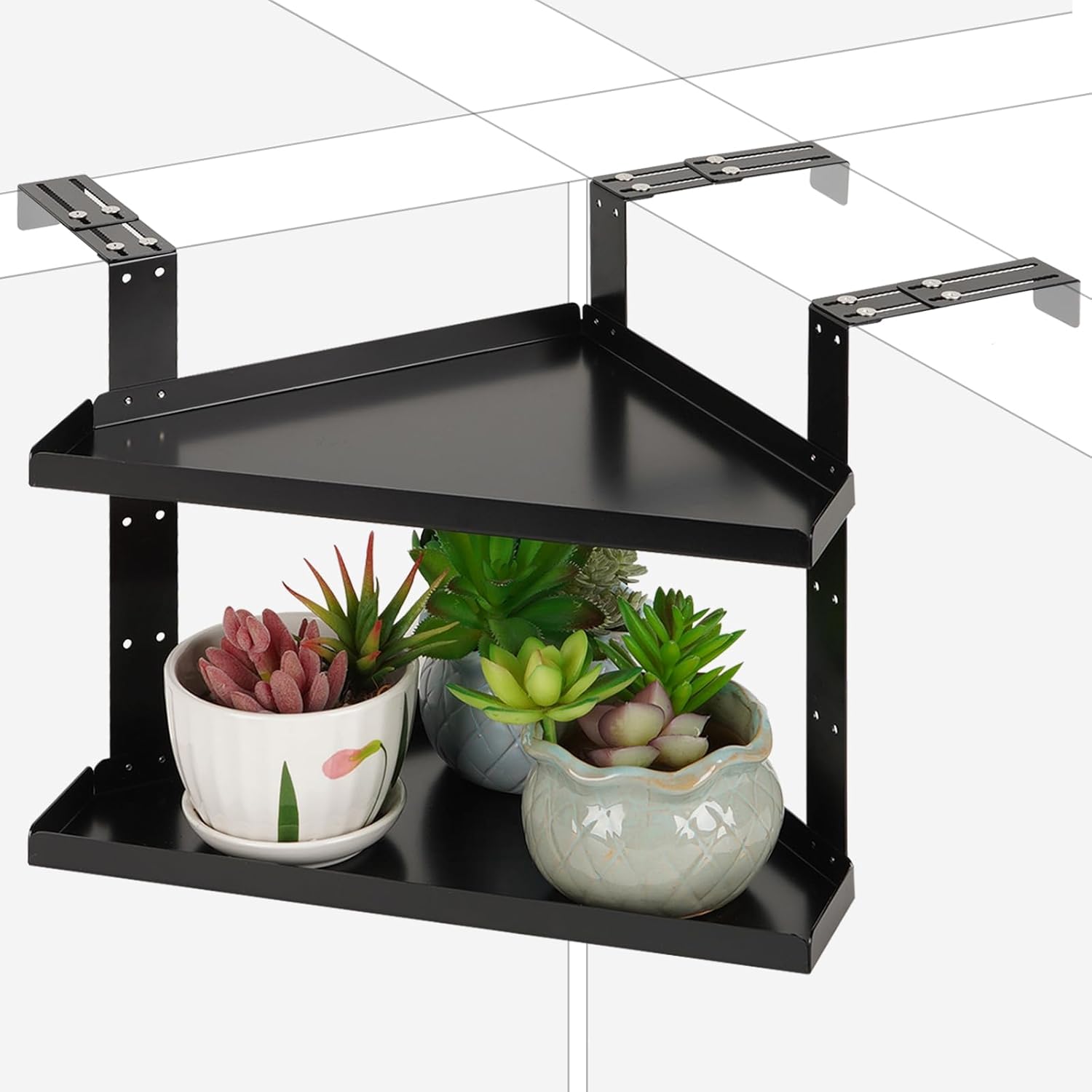 Office Cubicle Shelf Cubicle Storage Organizer Cubicle Accessories Height Adjustable Cubicle Corner Shelf with Adjustable Hooks