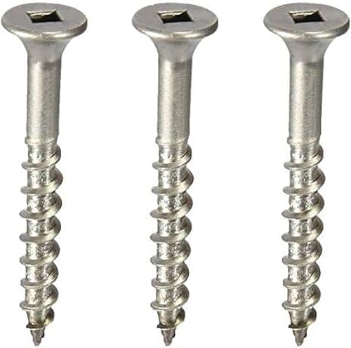 #10 x 1-58" Tipo de grado marino 316 Tornillo de cubierta de acero inoxidable Unidad cuadrada interna, Cabeza de corneta (Cantidad 100) Tipo 17